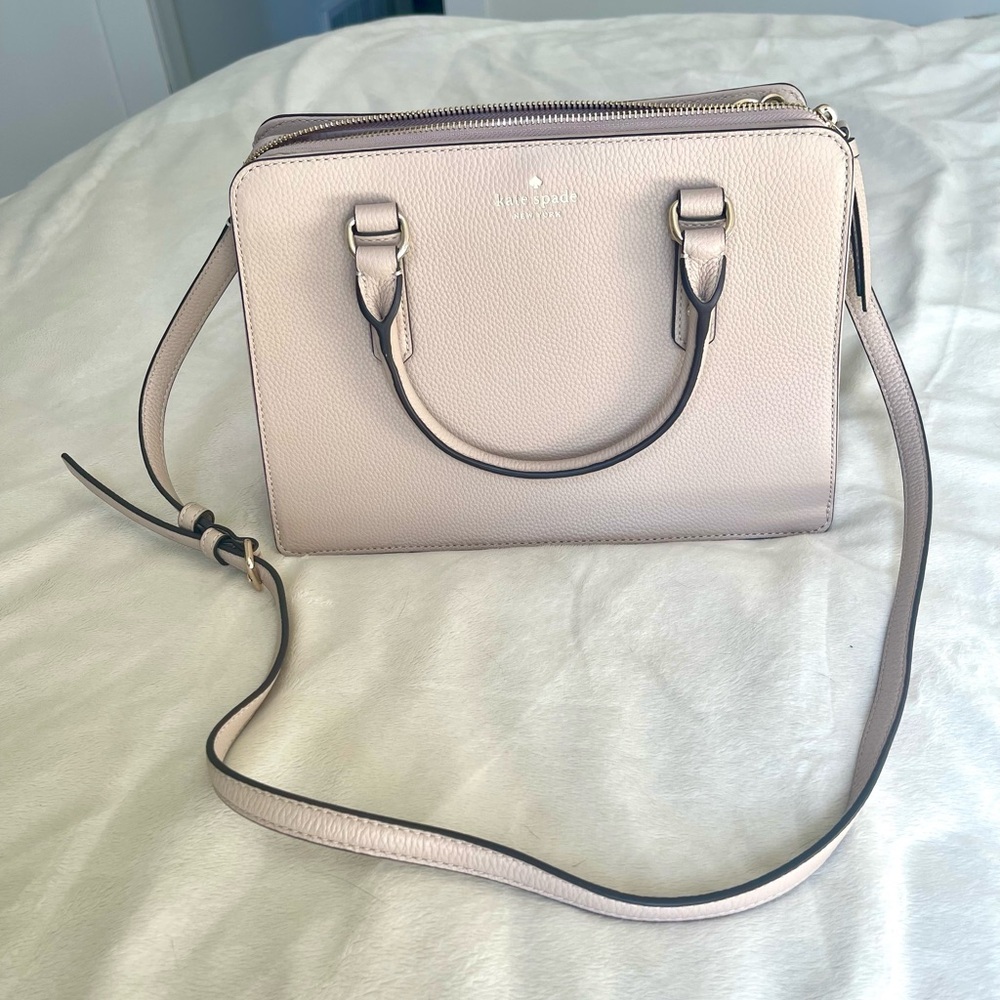 Kate Spade Lise Mulberry Street Leather Handbag in warm beige, NWT